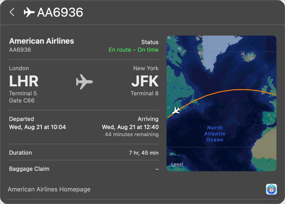 flight tracking in Spotlight