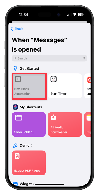 New Blank Automation