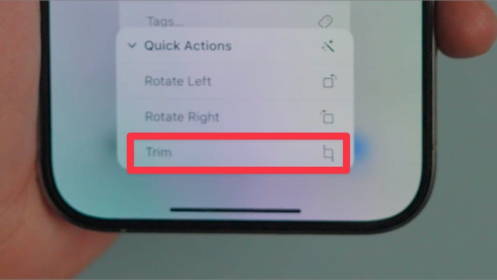 tap the Trim option