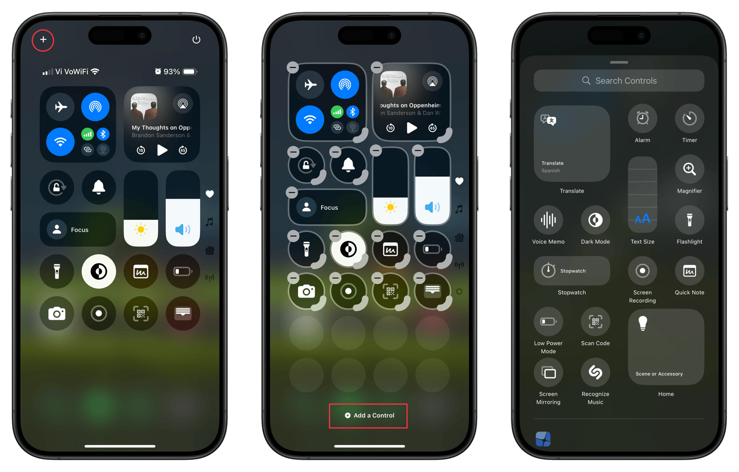 Add Control Center toggles