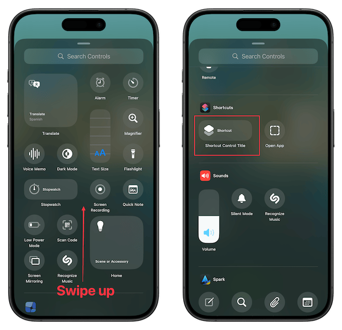 Add the shortcuts as toggles in the Control Center 3