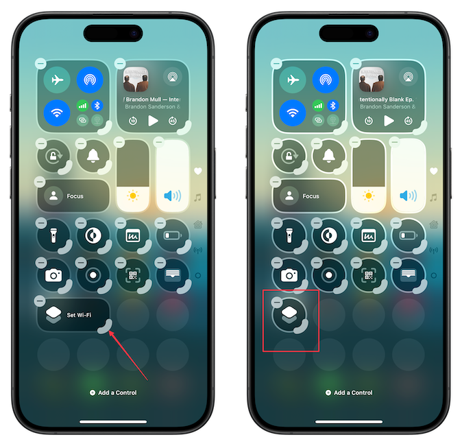 Add the shortcuts as toggles in the Control Center 6