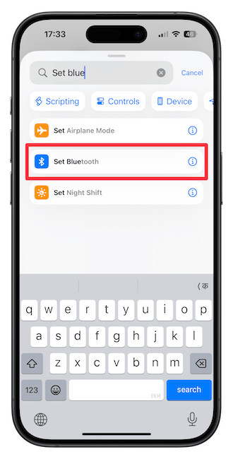 Create Bluetooth toggle shortcut 1