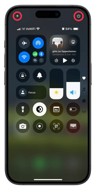 Default Control Center Page