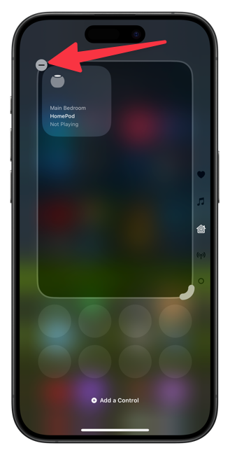 Remove a page in iOS 18 Control Center