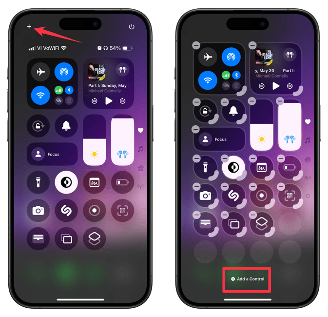 adding a shortcut to control center - Step 2