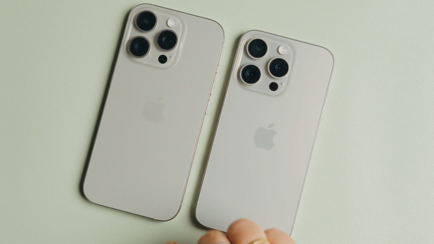 iPhone 16 Pro and 15 Pro side by side