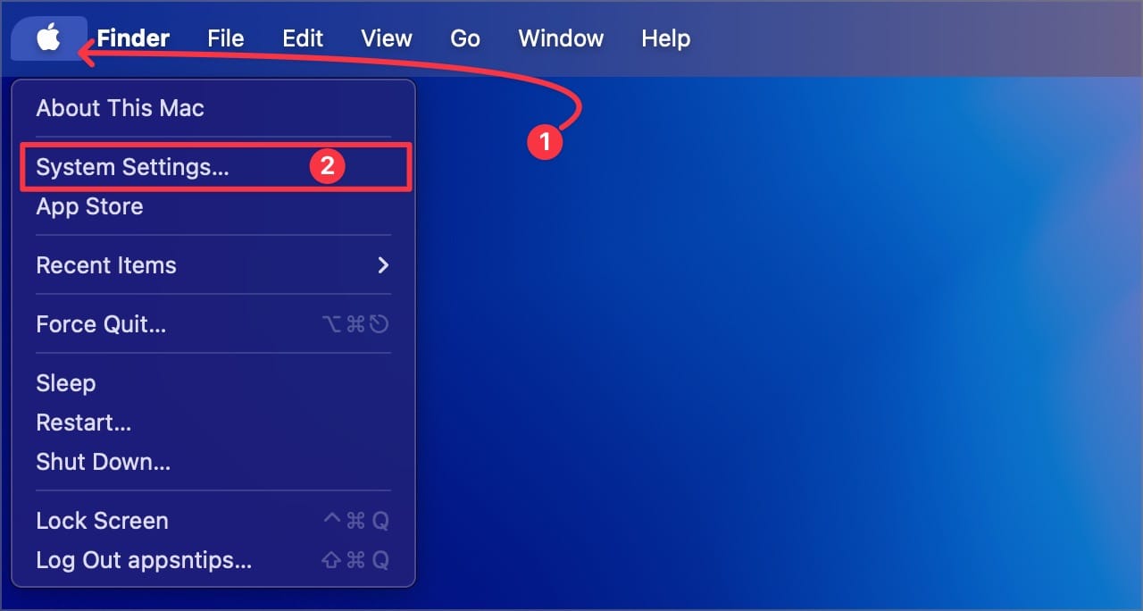 Opening System Settings on Mac