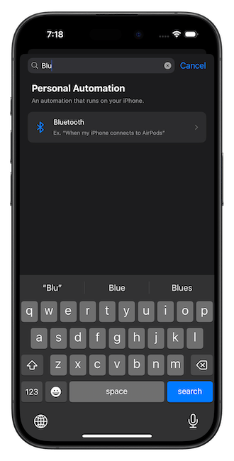 adding bluetooth action