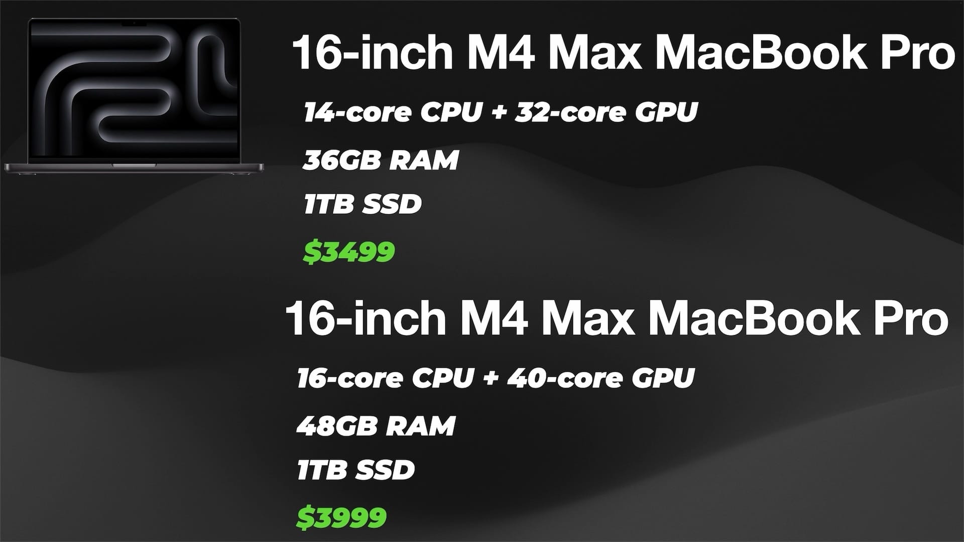 16-inch MacBook pro Max model information