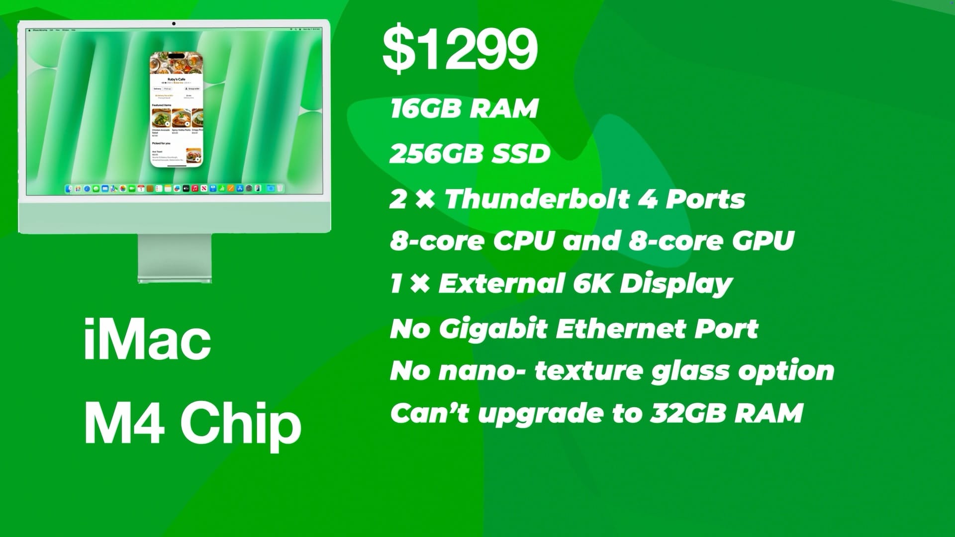 iMac 1299 model spec sheet