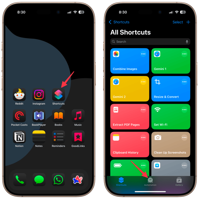 launching shortcuts app