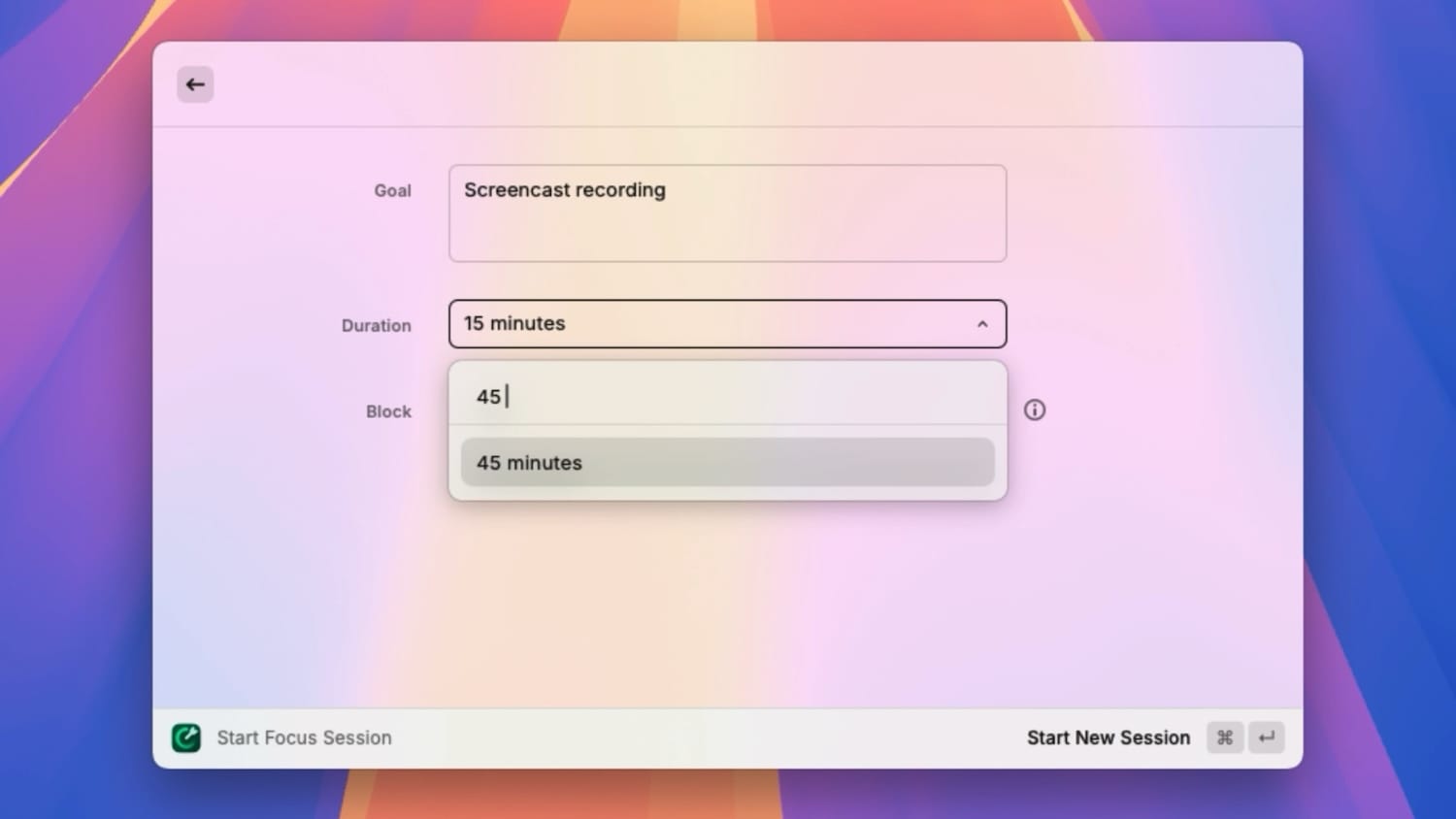 adding duration to Raycast Focus