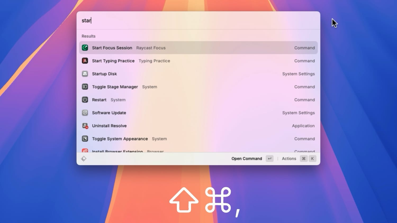 opening Raycast Focus Settings