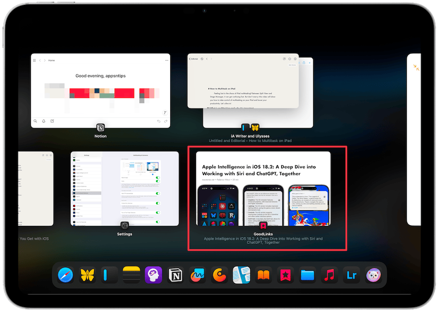 selecting a window to add to a stage