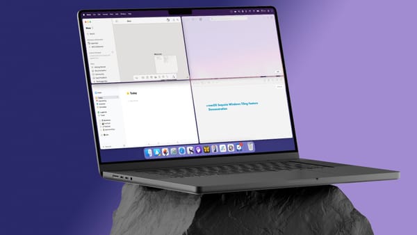 MacBook Pro showing window tiling feature
