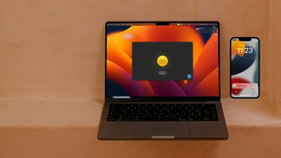 iPhone and Mac showing FaceTime Handoff Call swapping feature