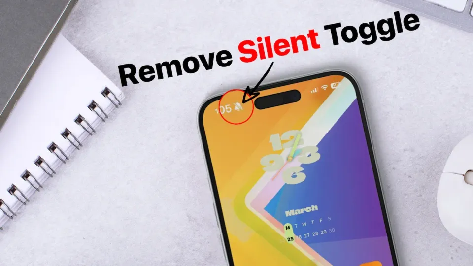 iPhone showing silent toggle in status bar
