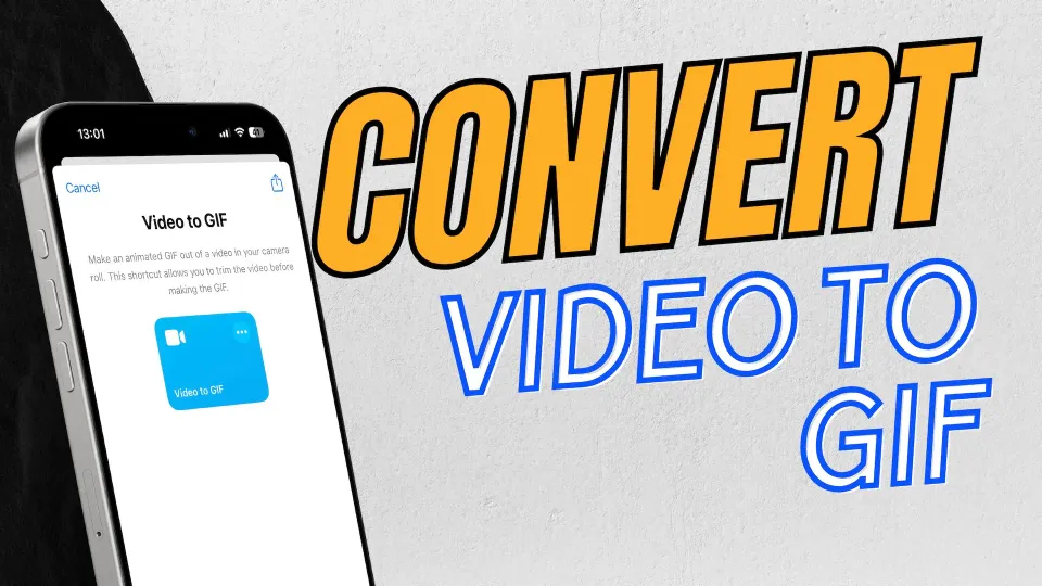 iPhone showing Video to GIF converter shortcut