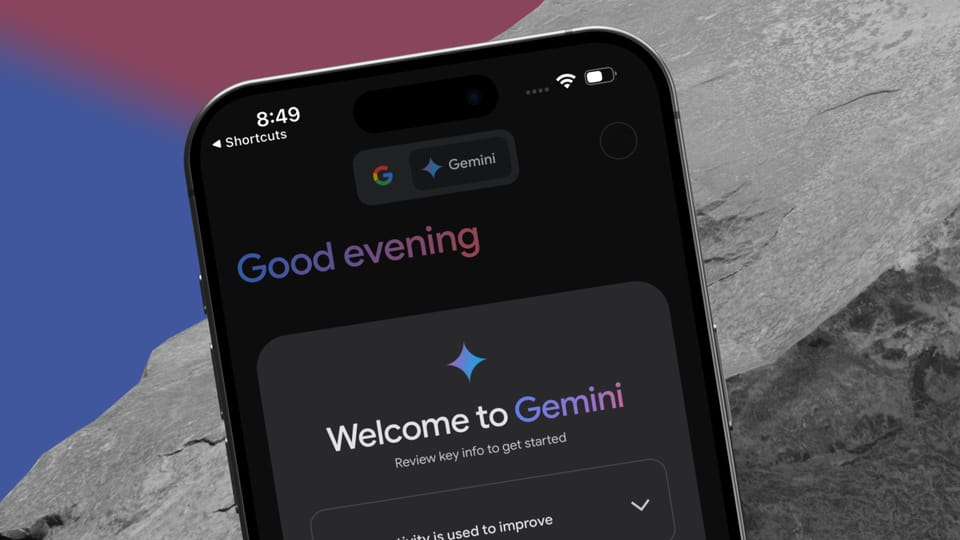 iPhone mockup up showing Google Gemini