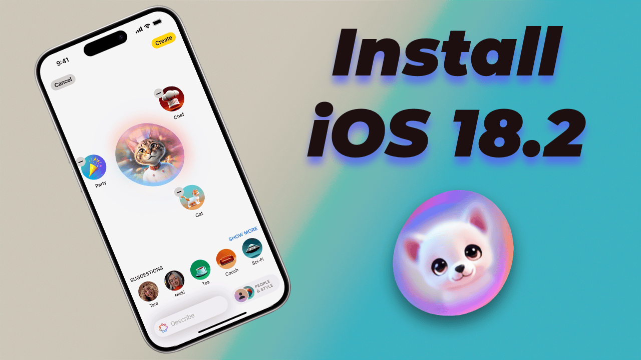 iPhone showing image playground feature in iOS 18.2