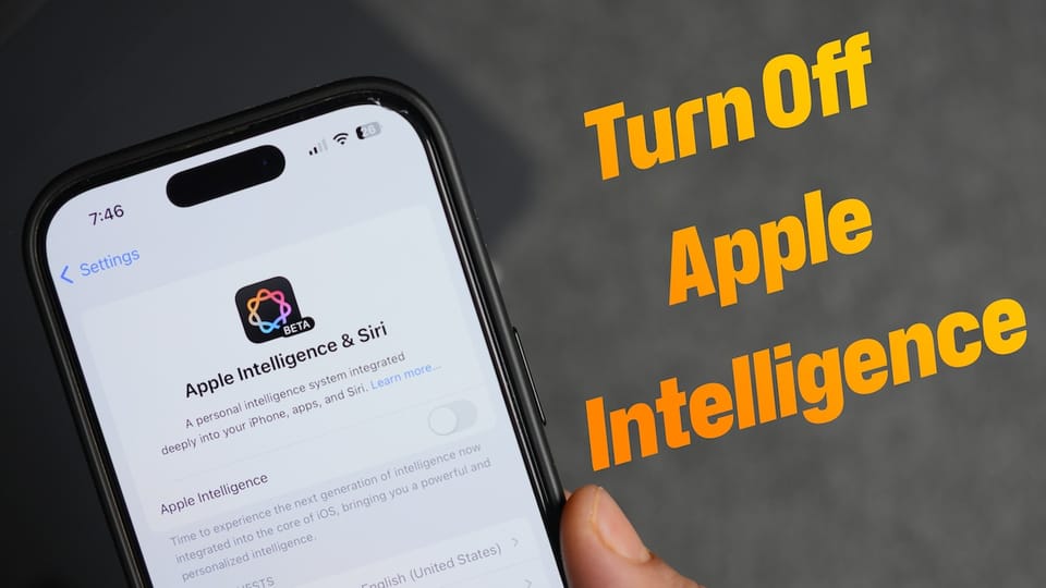 iPhone showing apple intelligence is turned off